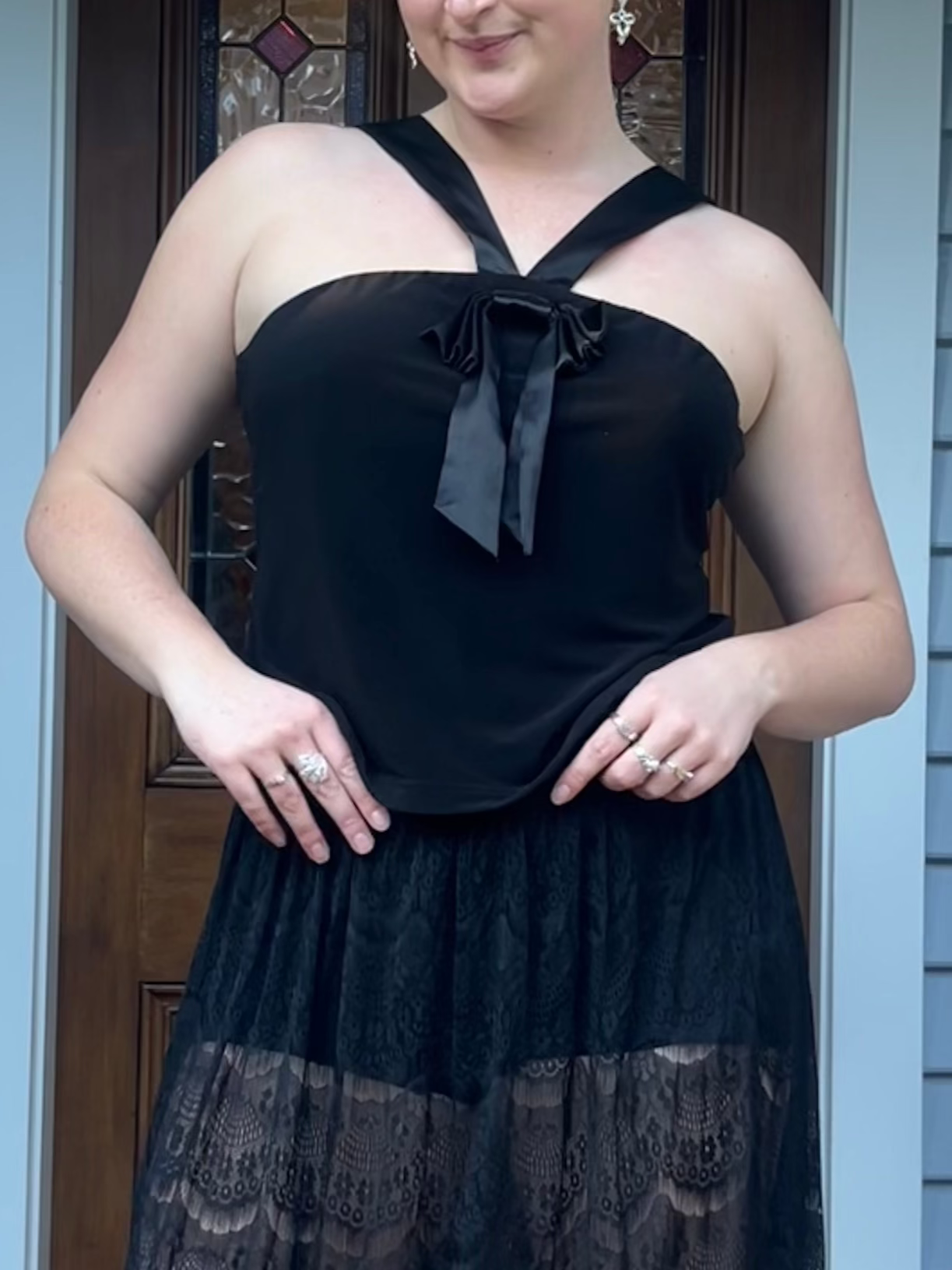Black Halter Top With a Bow | Size 14-16
