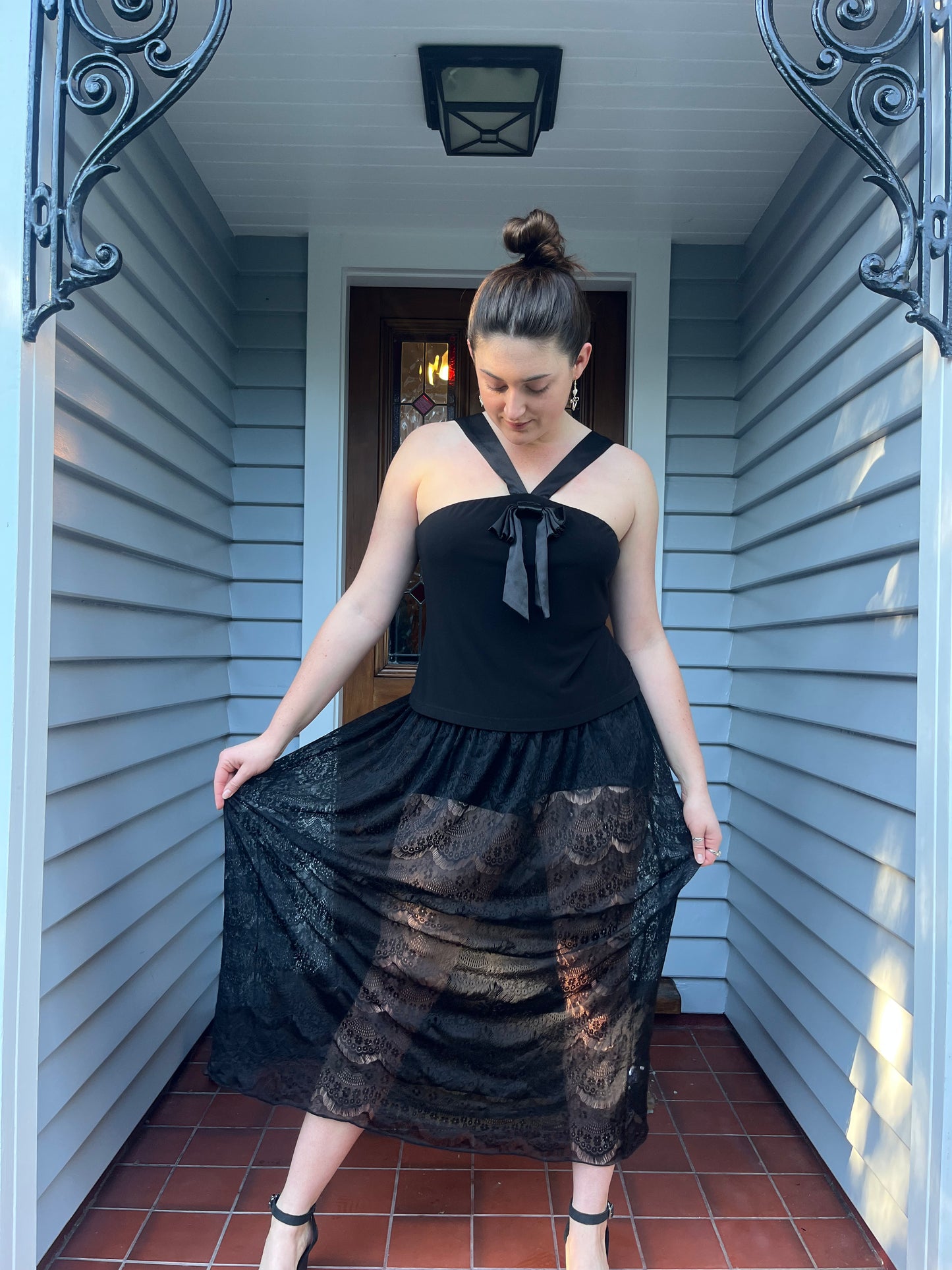 Sheer Lace Maxi Skirt | Size 8-10