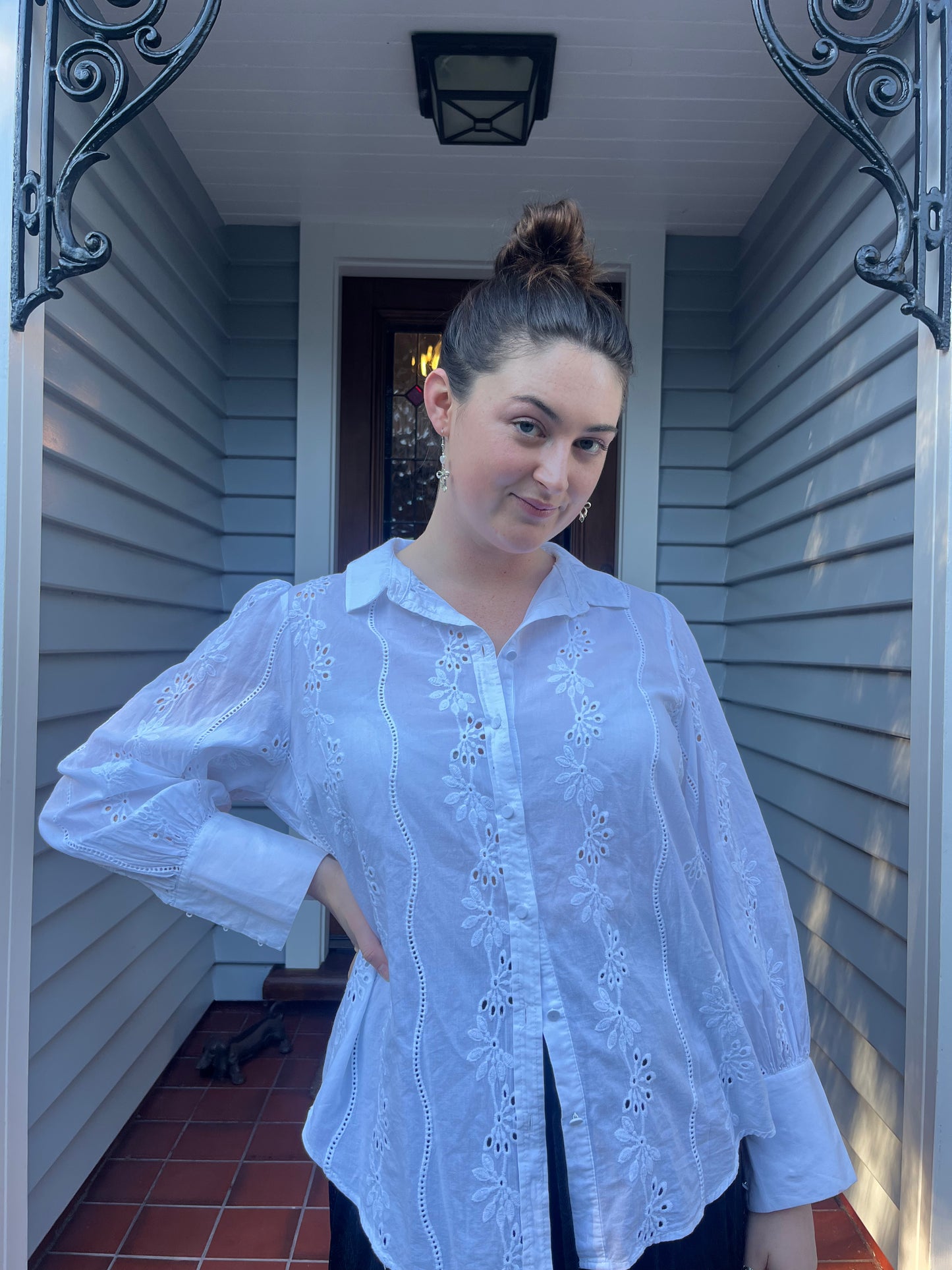 Cotton Embroidered Shirt | Size 12-14