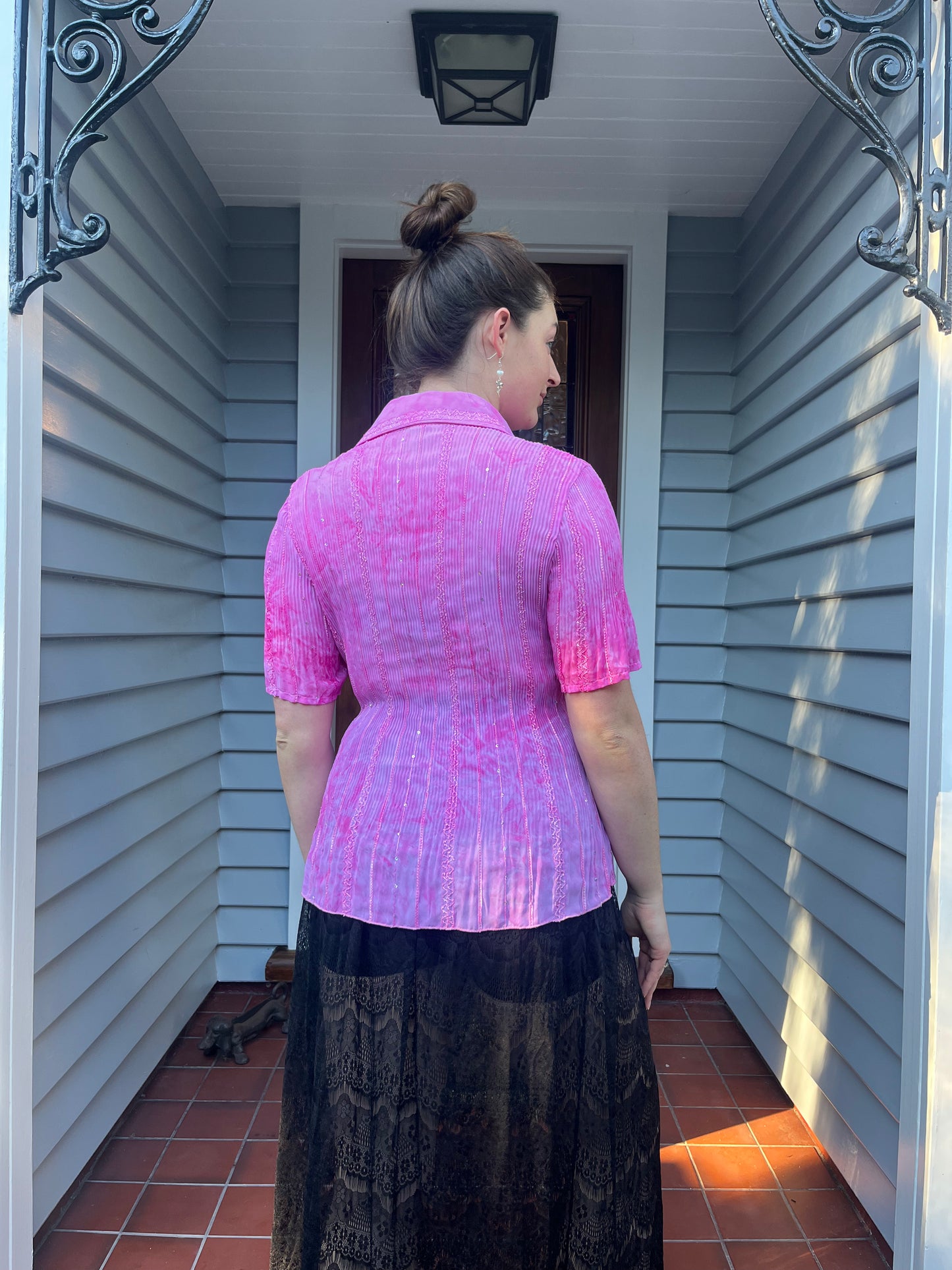 Sparkly Pink Button Up | OSFM