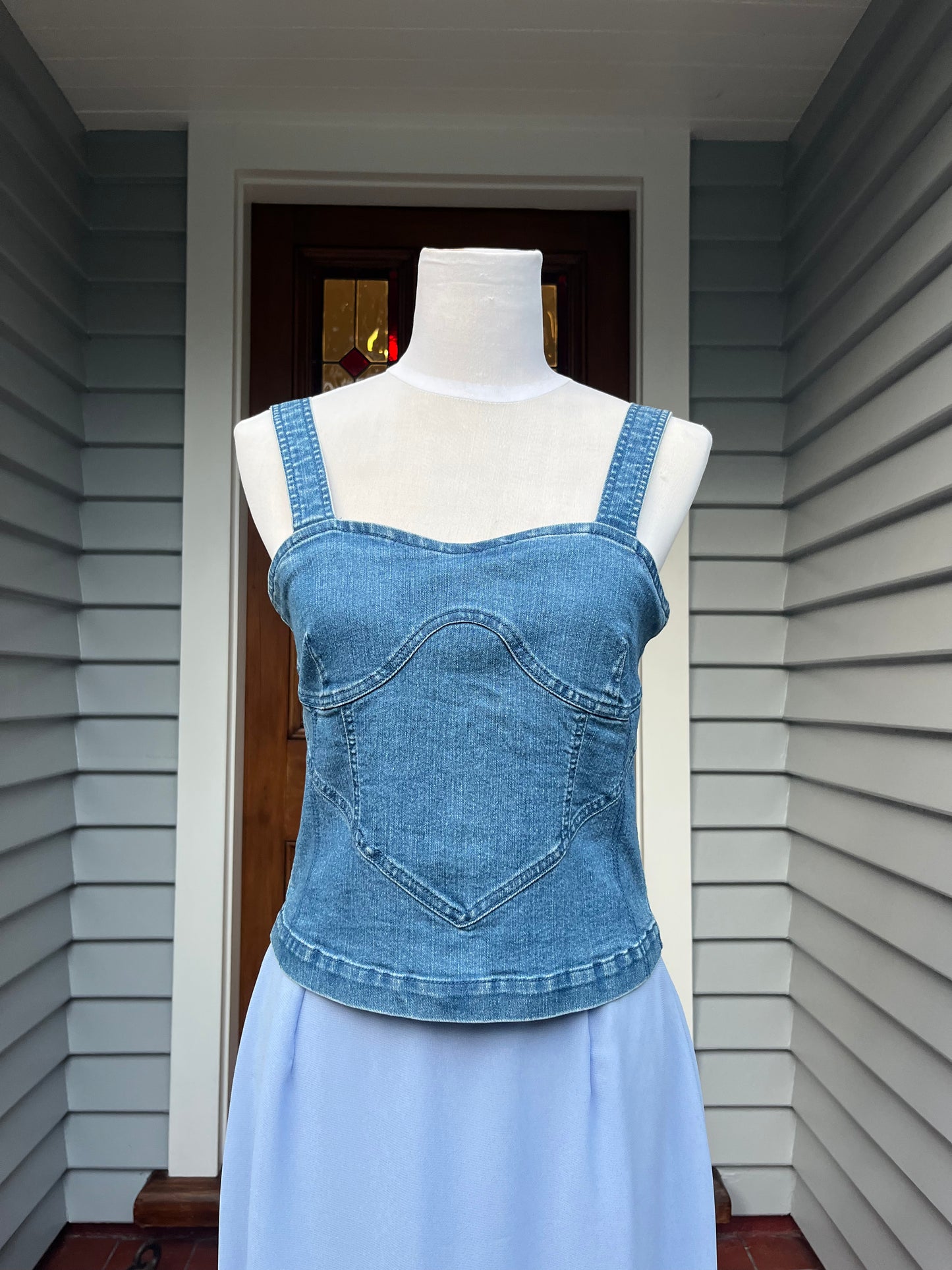 Denim Crop Top | Size M