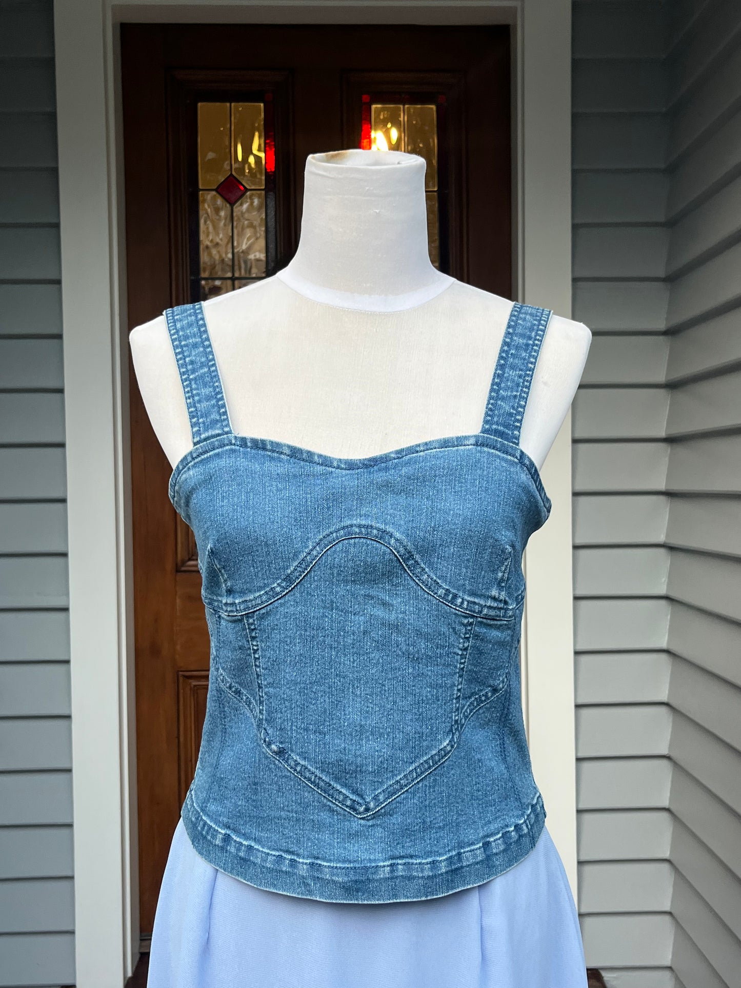 Denim Crop Top | Size M