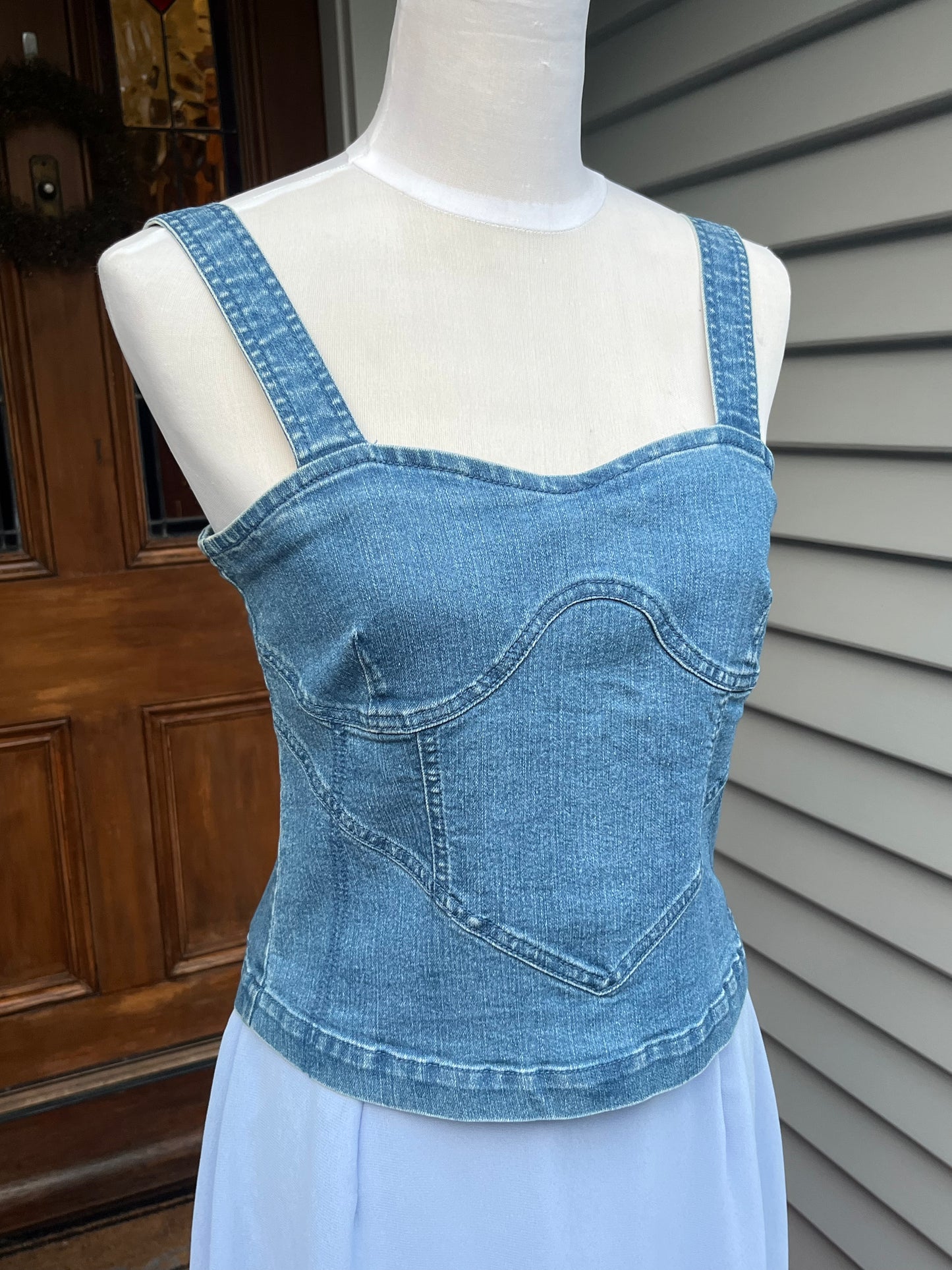 Denim Crop Top | Size M