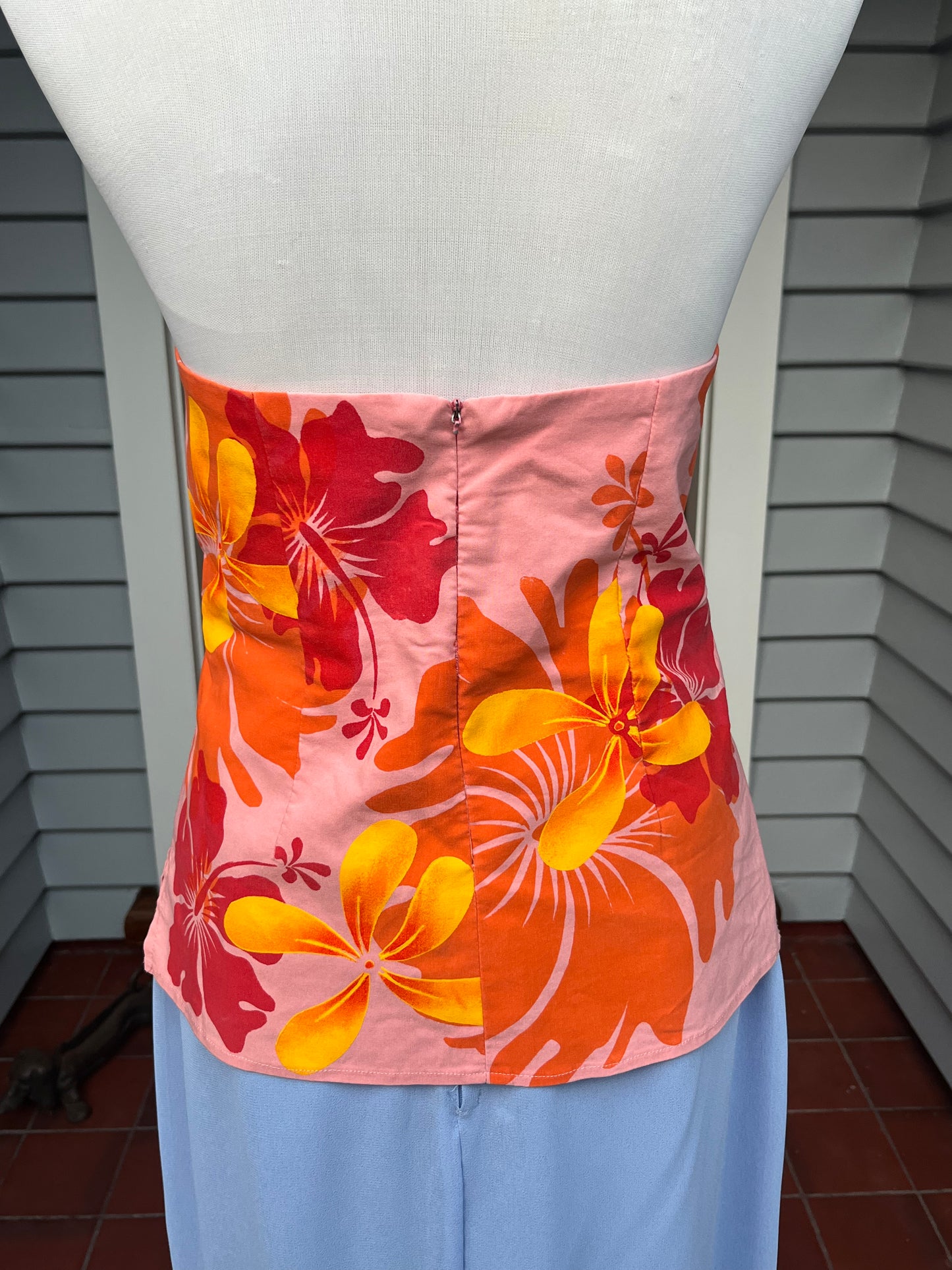 Colourful Floral Strapless top | Size 10