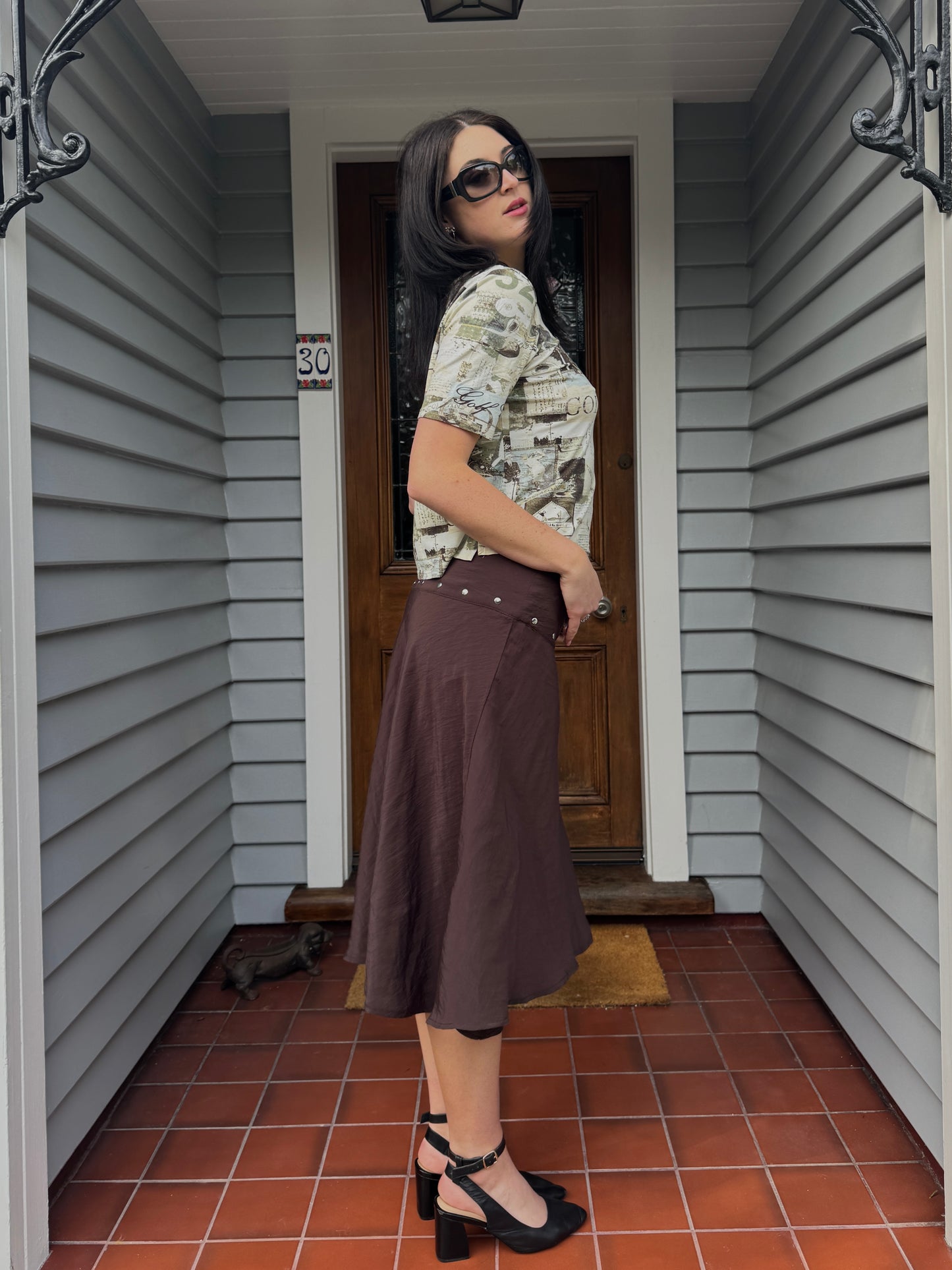 Brown Midi Skirt | Size 10