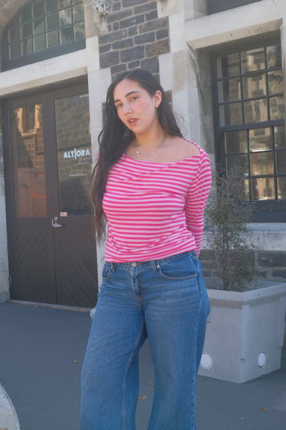 COOPER Pink Striped Top