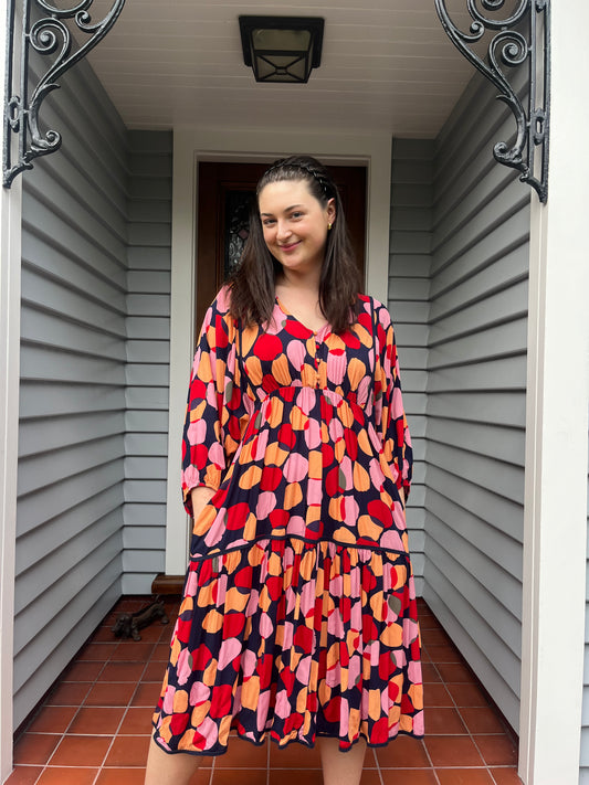 Polka-Dot Midi Dress | Size 14