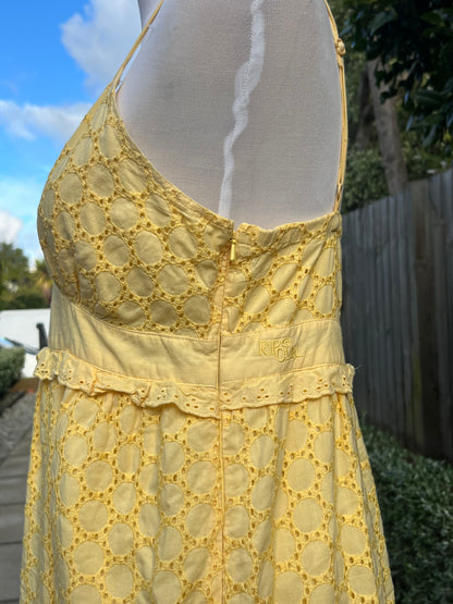 Vintage Rip Curl Yellow Mini Dress | Size 8-10