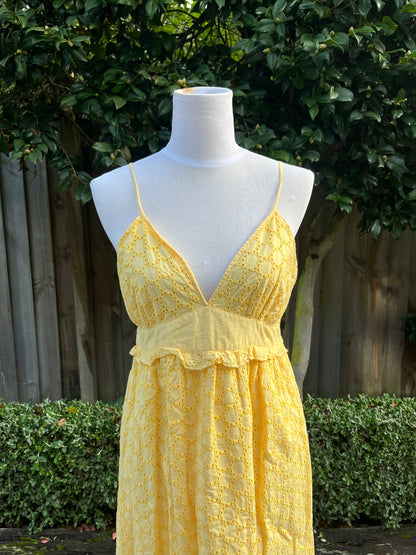 Vintage Rip Curl Yellow Mini Dress | Size 8-10