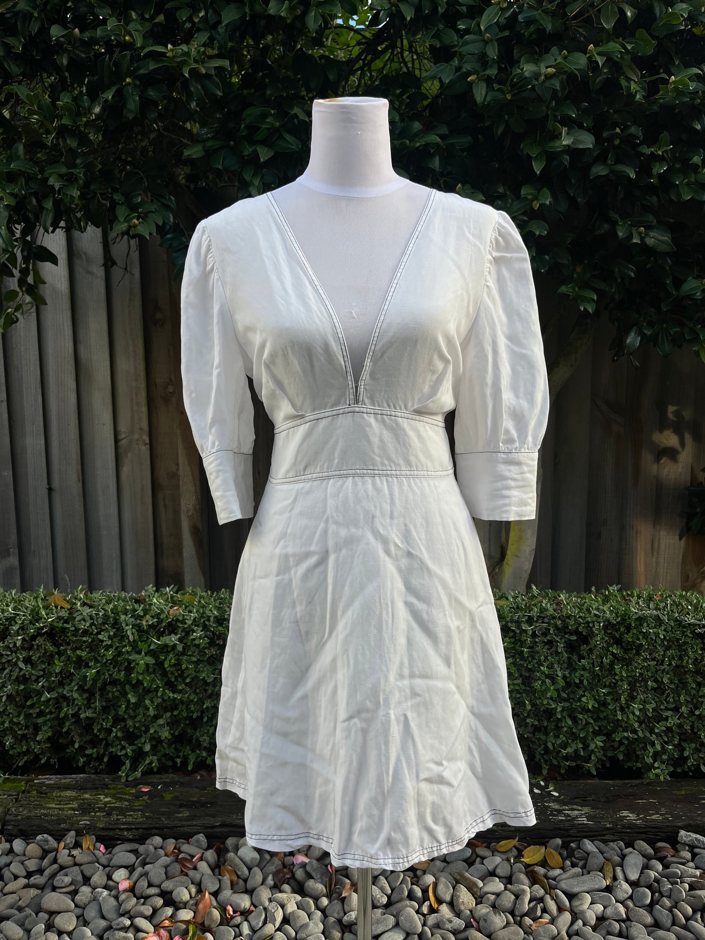 White Baby Doll Mini Dress | Size 8