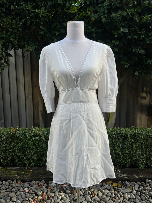 White Baby Doll Mini Dress | Size 8