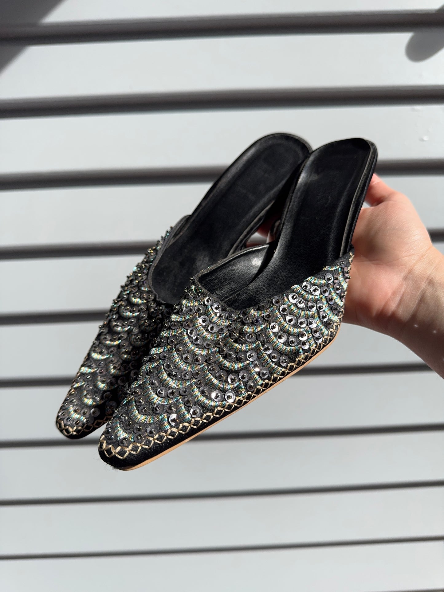 Beaded Kitten Heels | Size 39