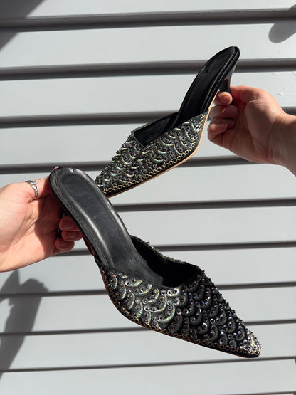 Beaded Kitten Heels | Size 39