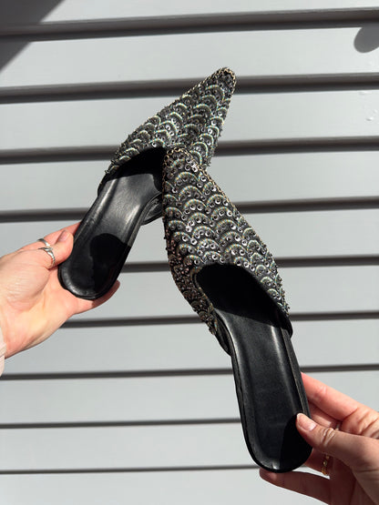 Beaded Kitten Heels | Size 39