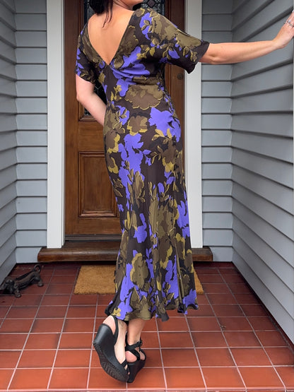 Silky Patterned Maxi Dress | Size 12