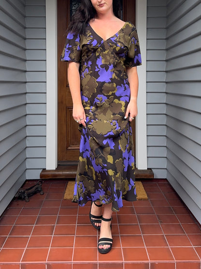 Silky Patterned Maxi Dress | Size 12