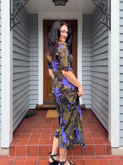 Silky Patterned Maxi Dress | Size 12