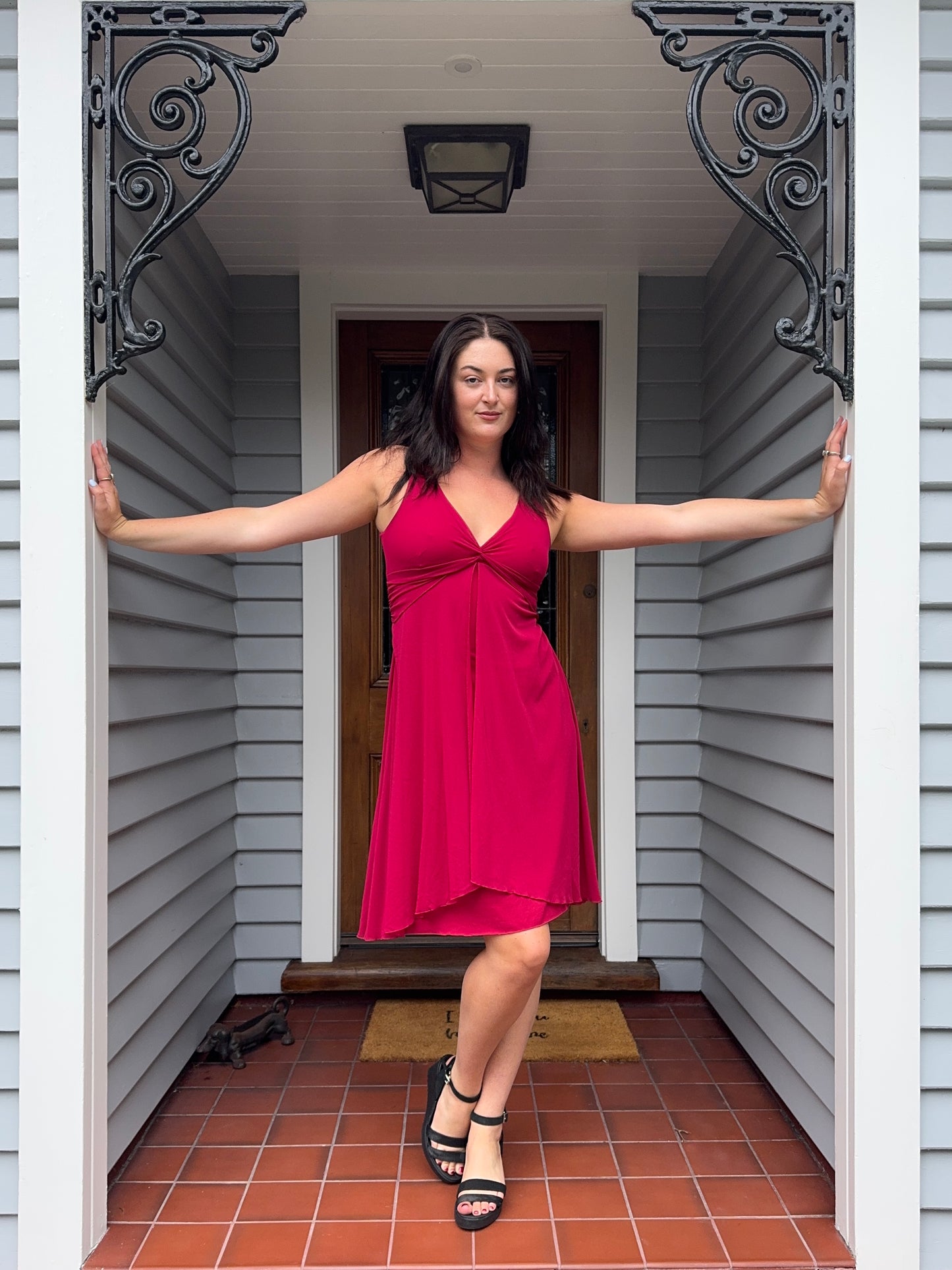 Pink Floaty Midi Dress | Size Small