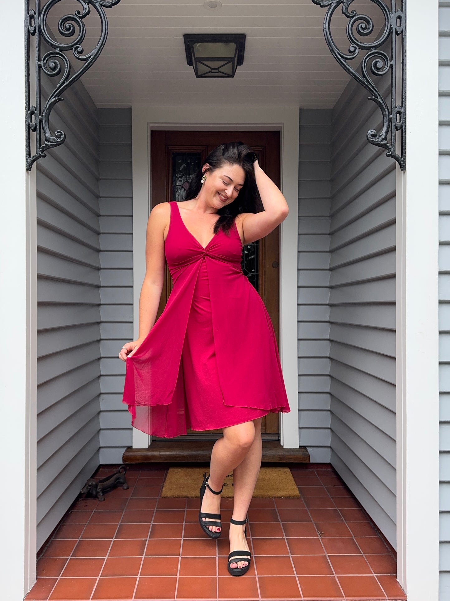 Pink Floaty Midi Dress | Size Small