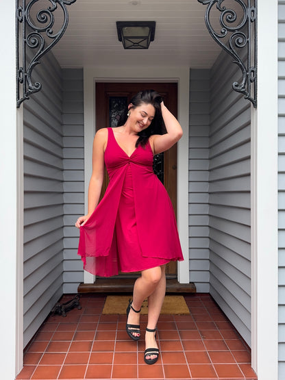 Pink Floaty Midi Dress | Size Small