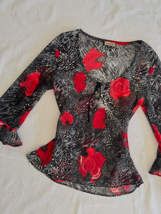 Floral Sheer Blouse | Size 8