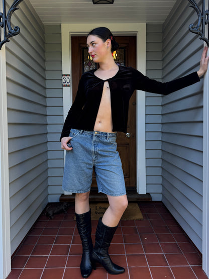 Vintage Velvet Tie-Up Blouse | Size L