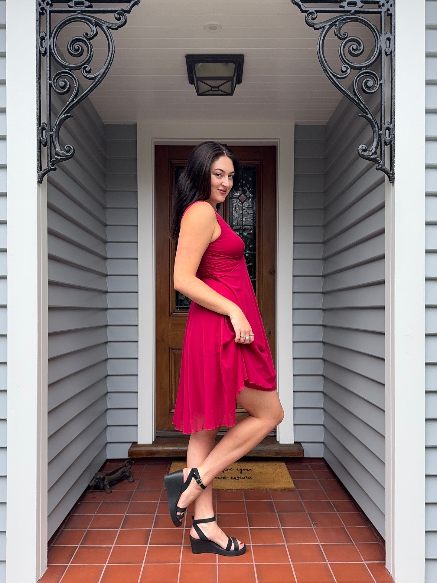 Pink Floaty Midi Dress | Size Small