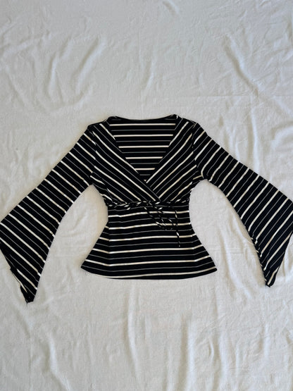 Striped Tie-Up Blouse | Size 10-12
