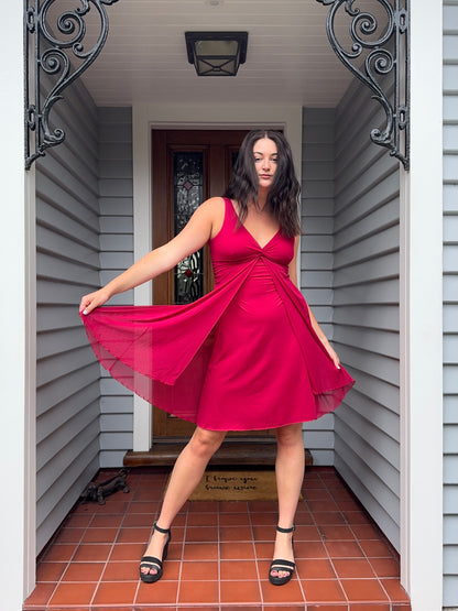 Pink Floaty Midi Dress | Size Small