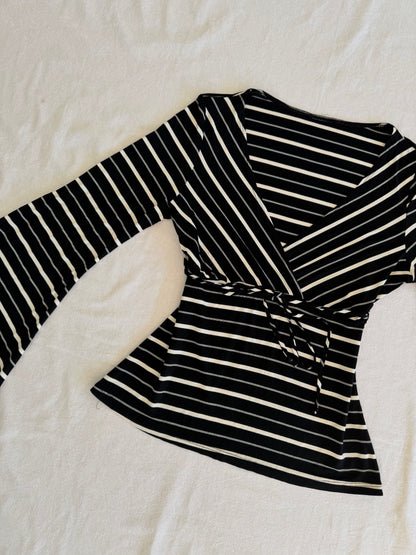 Striped Tie-Up Blouse | Size 10-12