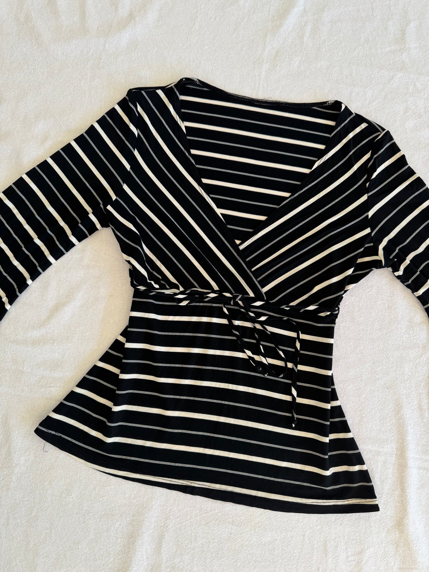 Striped Tie-Up Blouse | Size 10-12
