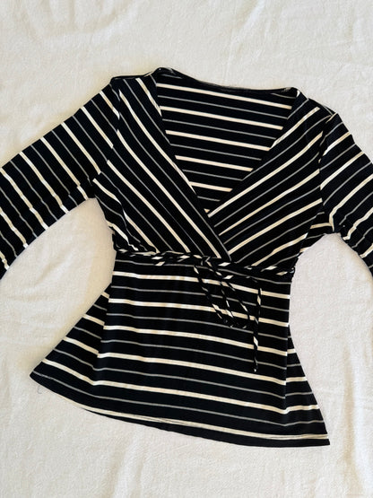 Striped Tie-Up Blouse | Size 10-12