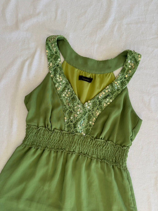 Sparkly Green Singlet | Size 8-10