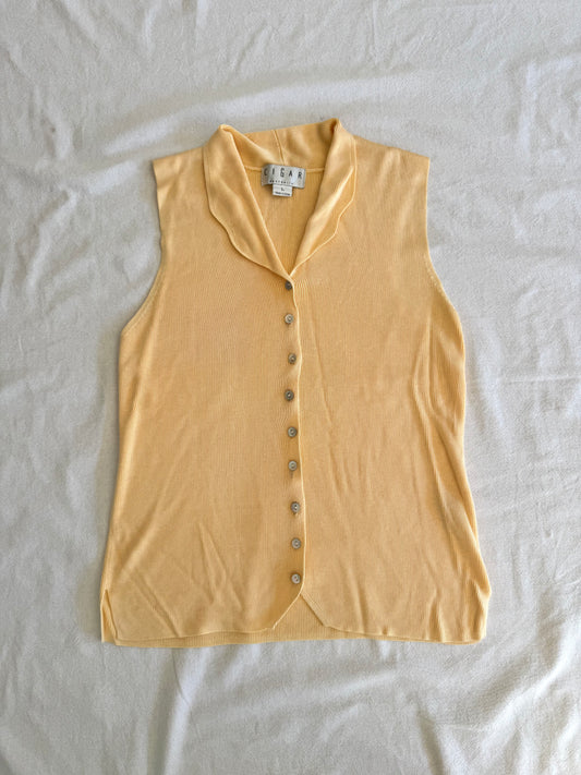 Yellow Button-Up Vest | Size L