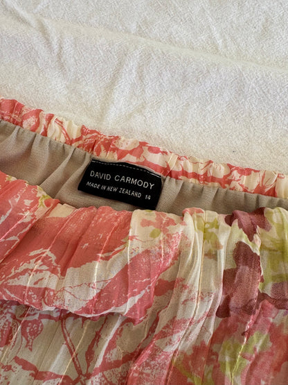 NZ Made Floral Midi Skirt | Size 12-14