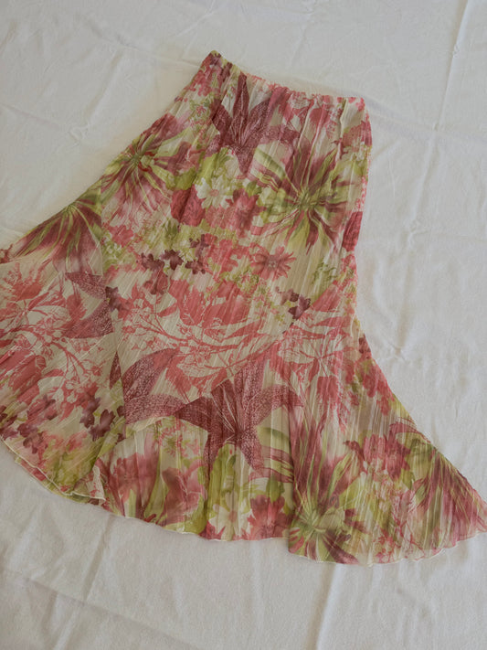 NZ Made Floral Midi Skirt | Size 12-14