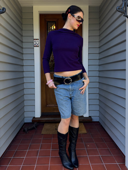 Vintage Purple 3/4 Sleeve Top | Size 10