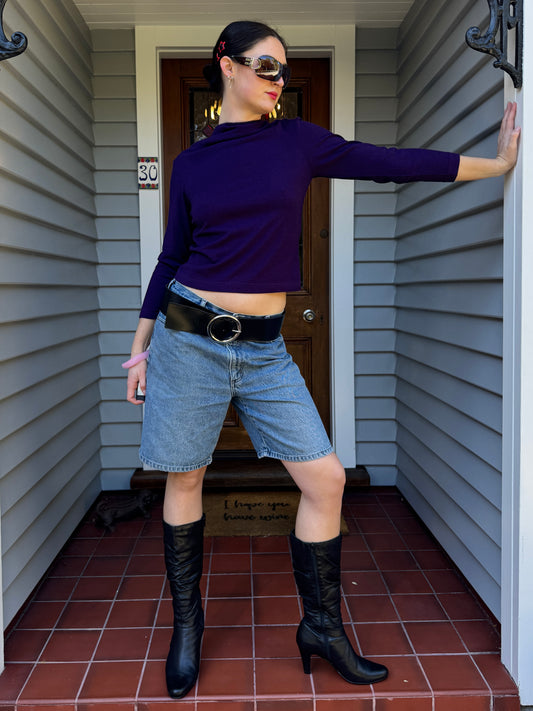 Vintage Purple 3/4 Sleeve Top | Size 10