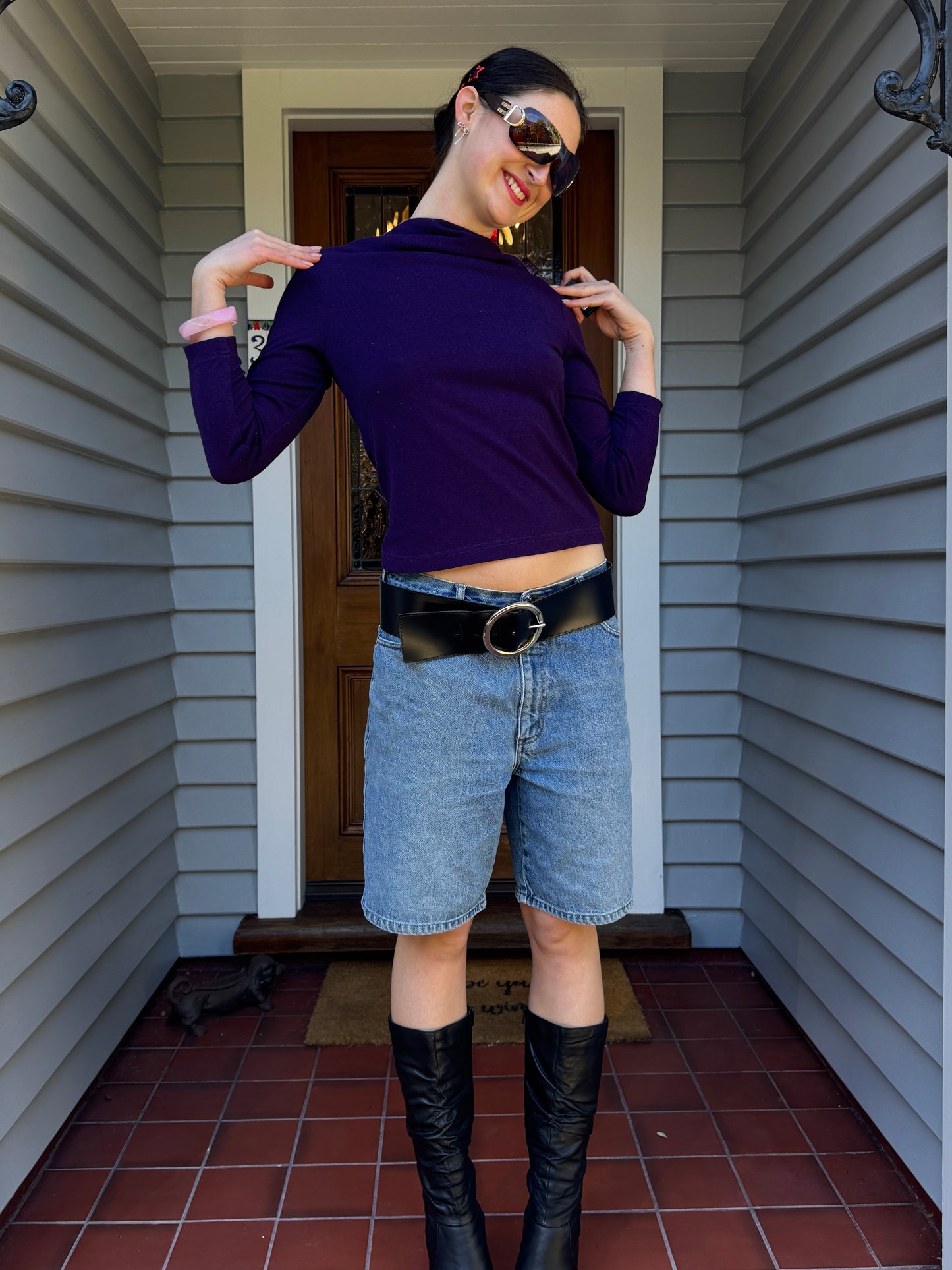Vintage Purple 3/4 Sleeve Top | Size 10