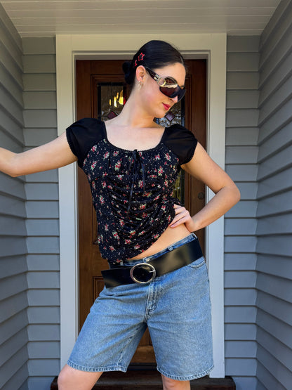 90s Floral Blouse | Size Large