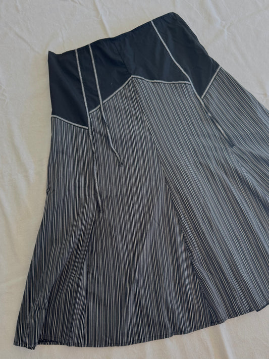 Funky Striped Midi Skirt | Size 10-12