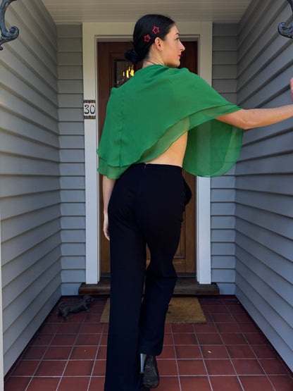 Asymmetric Green Shawl