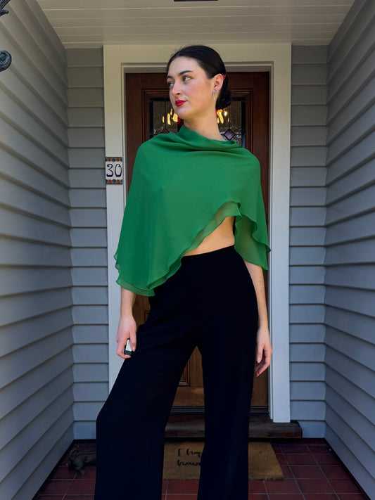 Asymmetric Green Shawl