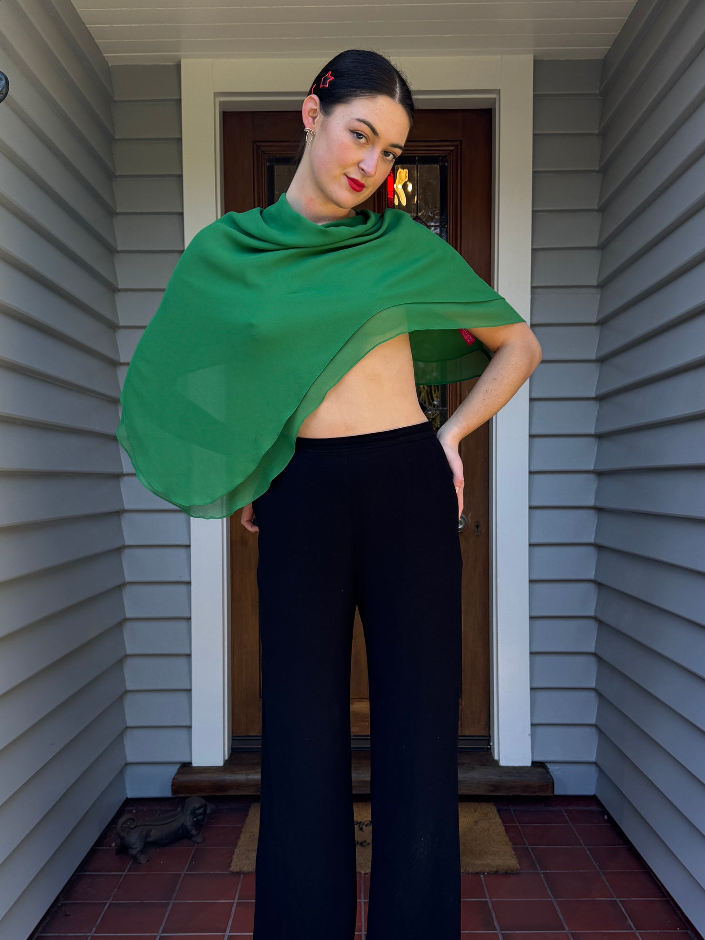 Asymmetric Green Shawl