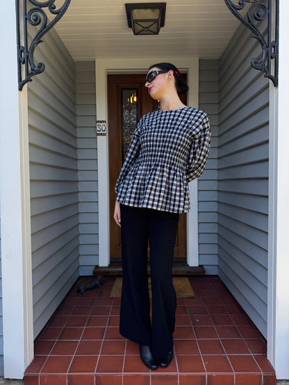 Checkered 3/4 Sleeve Blouse | Size 12-14