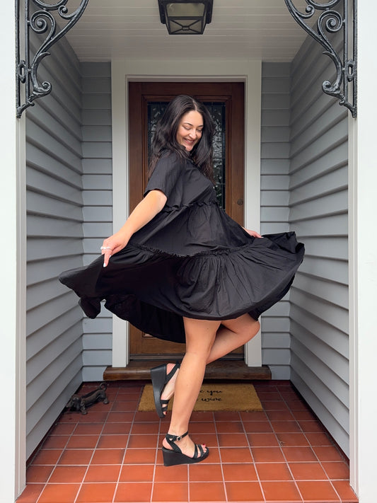 Kowtow Black Midi Dress | Size Large