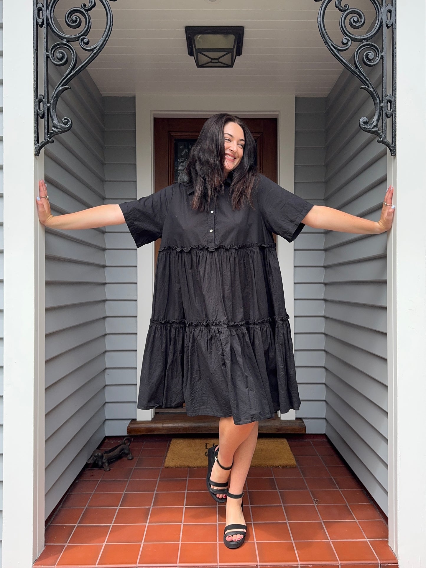 Kowtow Black Midi Dress | Size Large