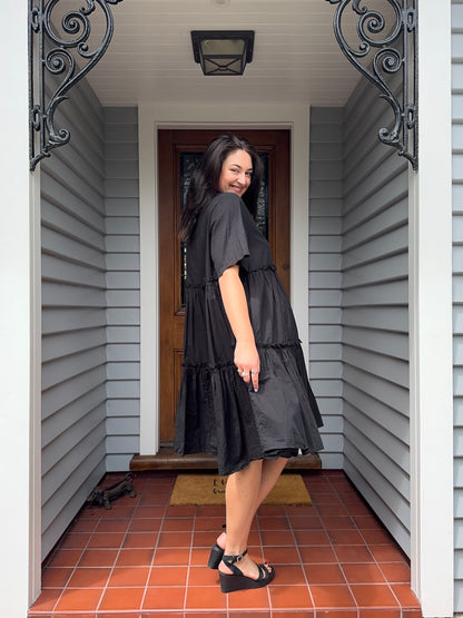 Kowtow Black Midi Dress | Size Large