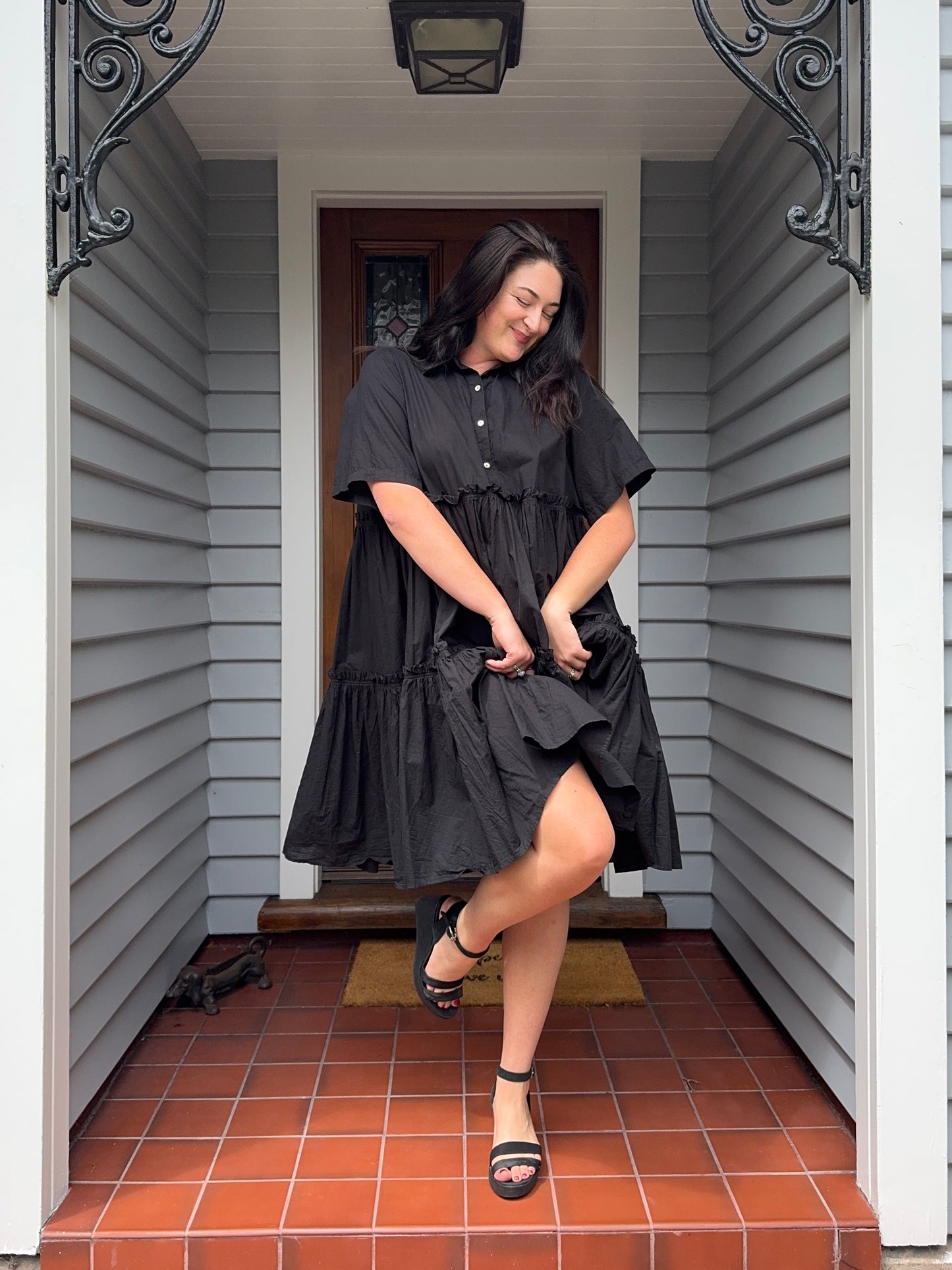 Kowtow Black Midi Dress | Size Large