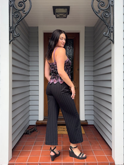 Pink Pinstripe Pants | Size 10-12